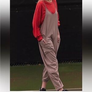 Free People FP Movement Hot Shot Jumpsuit in Pumice L